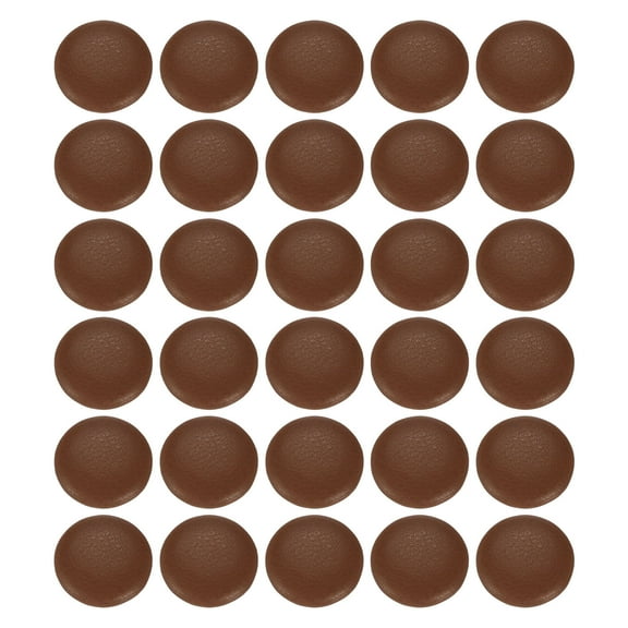 Uxcell 30pcs PU Leather Covered Button 18mm Plastic Shank Round Button, Brown