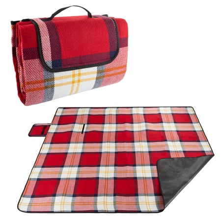 Outdoor Picnic Blanket- Oversized Beach Mat with Foam Padding-Waterproof & Foldable- For Travel, Camping, Festivals & Sport Events by Wakeman Outdoors
