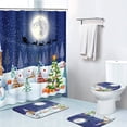 thumbnail image 1 of FMSHPON Night Christmas Landscape Tree 4 Piece Bathroom Set Shower Curtain Bath Rug Contour Mat and Toilet Lid Cover, 1 of 8
