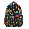thumbnail image 3 of Game Controller Black Pattern Backpack for School, Cute School Bag with Adjustable Shoulder Straps and Padded Back, 16.9"x12.6"x5.9", 3 of 5