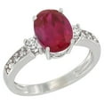 thumbnail image 1 of 10K Yellow Gold Natural High Quality Ruby Ring Oval 9x7 mm Diamond Accent, size 5.5, 1 of 1