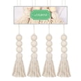 thumbnail image 4 of Raindrops Vosarea 4pcs Cotton Tassel Beads Hanging Natural Wood Beads Hanging Ornaments Closet Door Handle Decorations, 4 of 6