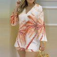 thumbnail image 2 of DHFJKG Women 2 Piece Sets Beach Vacation Outfits Long Sleeve Floral V Neck T Shirts Loose Fit Shorts Set Spring Summer Trendy Outfit, 2 of 6