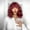 RED, variant on Qliuoazw Orangeshort Curly Women's Bangs Temperature Silk Hair Whole Wig Headband Wig