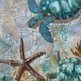 thumbnail image 5 of Orinice  Sea Turtle Bathroom Sets  with Shower Curtain and Window Curtain, Nautical Blue Sea Beach Theme Shower Curtain Sets, Matching with Waterproof Curtain for Bathroom Window 36x72, 5 of 7