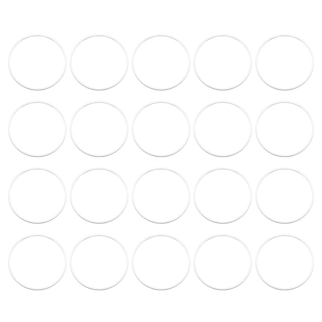 Unique Bargains 50 Pack 30mm Brass Hollow Circle Bezel Round Linking Rings(Bright Silver)