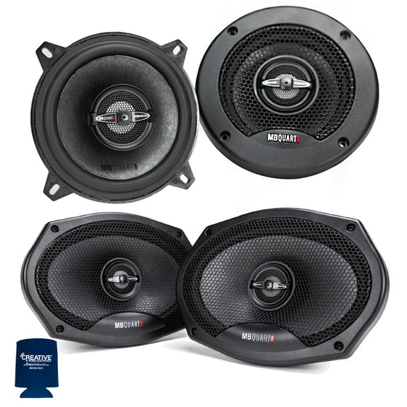 MB Quart PK1-113 5.25" Coaxial with PK1-169 6x9" Coaxial Speakers Premium Bundle