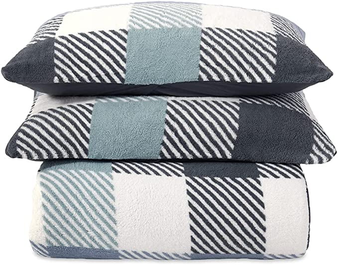 Berkshire Blanket & Home Co Parker Plaid Comforter Set Full/Queen Blue