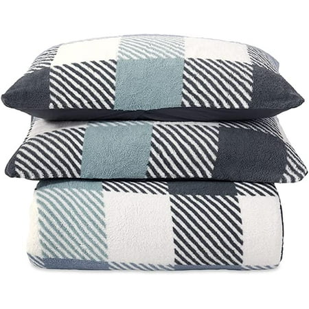 Berkshire Blanket & Home Co Parker Plaid Comforter Set Full/Queen Blue Plaid
