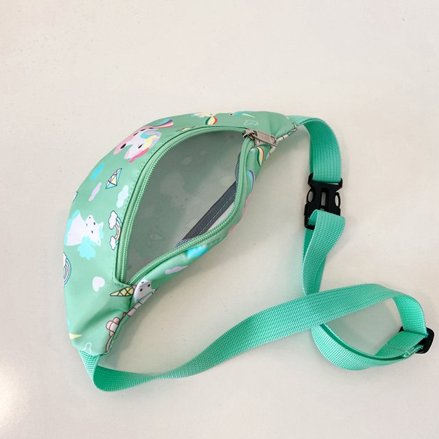 Bolsa Riñonera para niños Cute Cartoon Unicorn Fanny Chest Belt Messenger Bag (Verde) Likrtyny Para Estrenar
