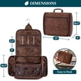 thumbnail image 2 of PAVILIA Large Hanging Toiletry Bag for Men, Travel Shaving Organizer, Brown, 2 of 7