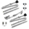 thumbnail image 1 of Jeep Commando 1966-1973 Standard 3 Point Gray & Grey Retractable Bench Seat Belt Kit with Bracketry - 3 Belts, 1 of 1