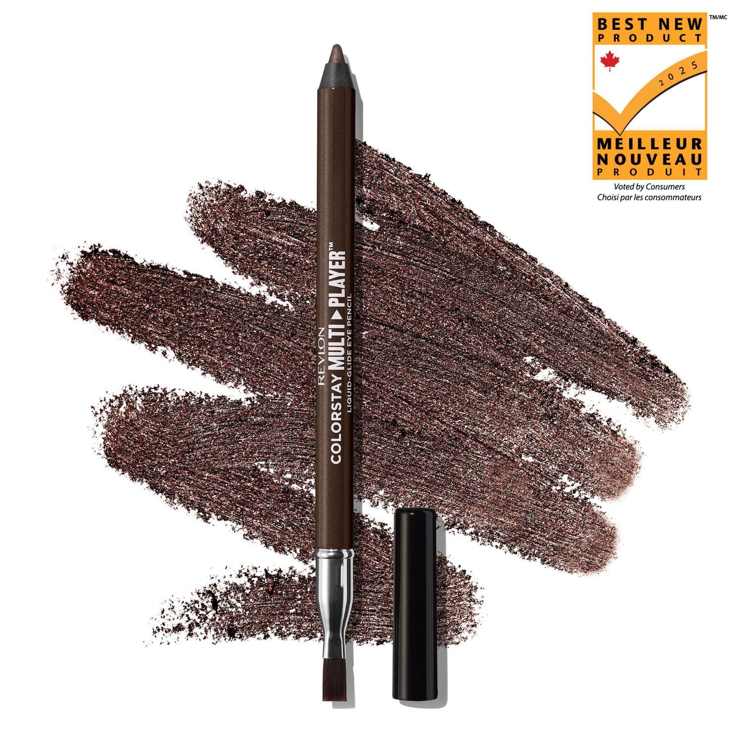 Traceur liquide pour les yeux Revlon ColorStay Multiplayer™, Crayon pour les yeux polyvalent avec un pinceau à estomper, 0.9g 12H Tenue, Tenue hydrofuge.