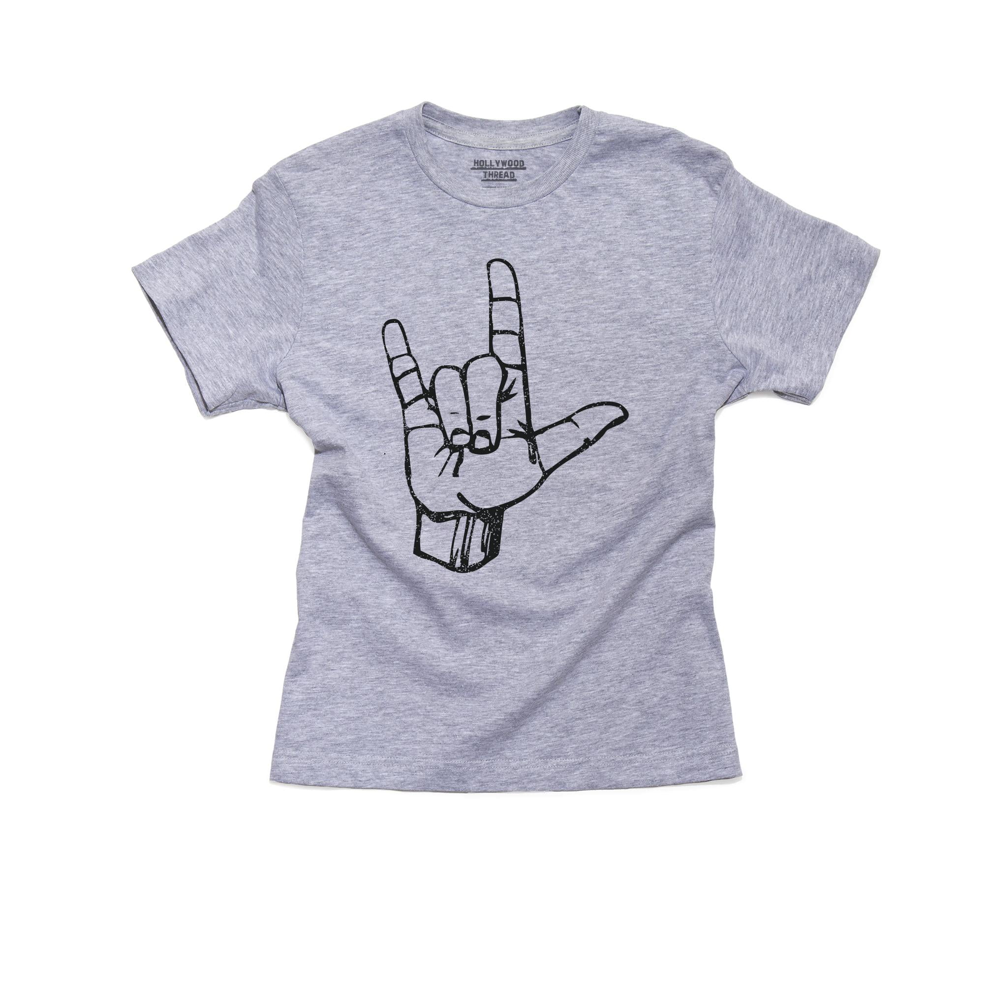 Hollywood Thread I Love You Sign Language Symbol Asl Boy S Cotton Youth Grey T Shirt Walmart Com Walmart Com