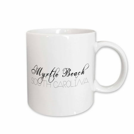 3dRose American Beaches - Myrtle Beach, South Carolina, on white - Ceramic Mug,