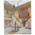 thumbnail image 3 of Hans Götzinger 15x18 Black Modern Framed Museum Art Print Titled - Hof in the Barrel Building House, 3 of 5