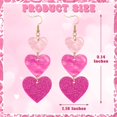 thumbnail image 2 of Pendientes FULLIVE en acrílico con forma de corazón rojo y rosa para San Valentín, 2 of 7