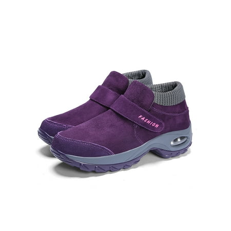 

Avamo Unisex Slip Resistant Walking Shoe Plush Lining Sneakers Trekking Slip-On Casual Sneaker Purple (women s) 6