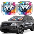 thumbnail image 1 of Fotbe Cool Colorful Wolf Juego de 2 Piezas de Parasoles para Parabrisas | Bloqueador Solar para Auto | Accesorios Plegables para Protección Solar Interior-Medium, 1 of 6
