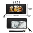 thumbnail image 2 of GEEAD Personalized Wallet for Women Multiple Card Slots Cartoon beer mugs Black background Anthropomorphic expressions Gift for Father's Day Teacher's Day Graduation, 2 of 10