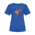 thumbnail image 3 of Camisetas de Manga Corta para las Mujeres Día de la Independencia Impresión Básica Camiseta de Verano, Cuello Redondo Casual Camiseta Blusa, 3 of 4