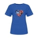 thumbnail image 2 of Camisetas de Manga Corta para las Mujeres Día de la Independencia Impresión Básica Camiseta de Verano, Cuello Redondo Casual Camiseta Blusa, 2 of 4