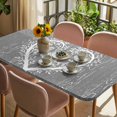 thumbnail image 3 of Valentine's Day Table Cloths for 6 Foot Rectangle Tables, Love Branches Vintage Wood Grain Gray Patio Waterproof Elastic Fitted Tablecloths, Washable Rectangular Table Cover for Camping, 3 of 8
