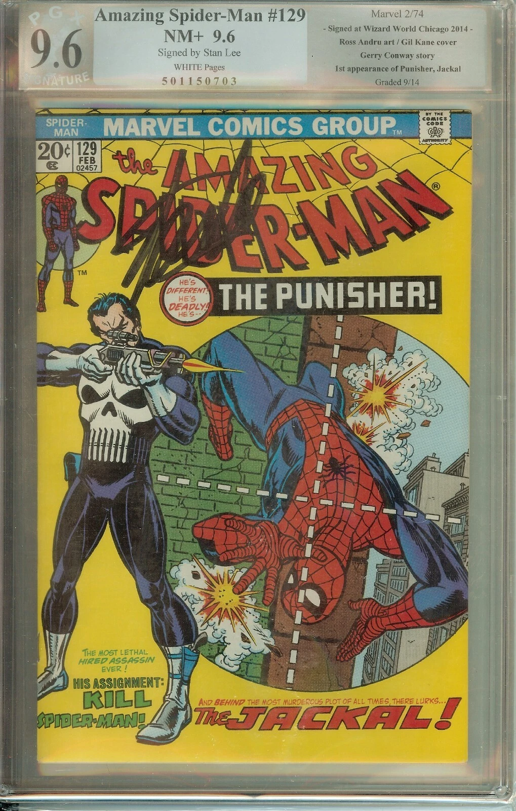 Amazing Spider-Man #129 PGX 9.6 Signature – 1st Punisher – Signed by Stan Lee (Marvel Comics)