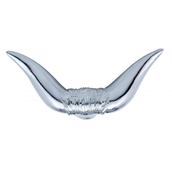 Hood Ornament Bull Horns Chrome Freightliner Fits Kenworth Peterbilt Mack