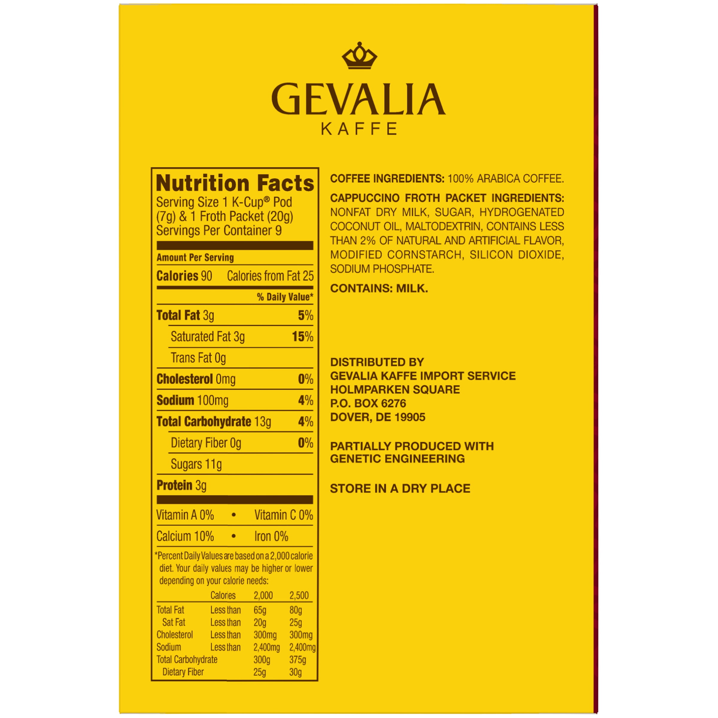 Gevalia Frothy 2-Step Cappuccino Espresso K-Cup® Coffee Pods & Froth Packets Kit, 9 ct Box