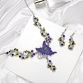 thumbnail image 4 of Necklace Earrings Set Butterfly Fashion Wedding Necklace Rhinestone Earrings, 4 of 10