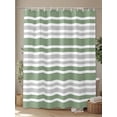 thumbnail image 4 of Shower Curtain Sage Green Grey Stripes Bathroom Curtains with Hooks, Waterproof Fabric Contrast Striped Bath Shower Curtains Set for Bathroom Bathtubs Decor 36x72 Inch, 4 of 8