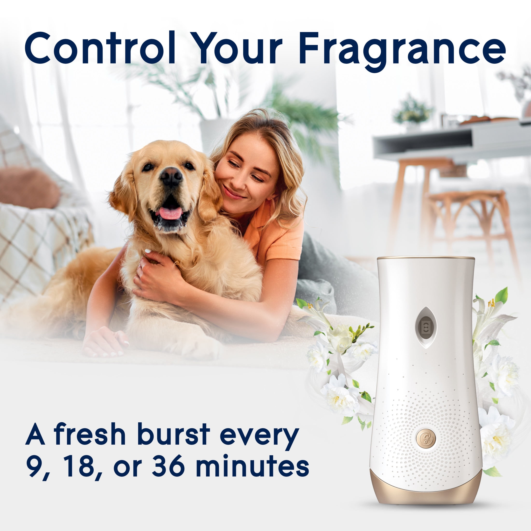 Glade Automatic Spray Refill and Holder Kit, Air Freshener for Home and Bathroom, Pet Fresh Scent, Pet Odor-Fighting, 6.2 oz