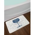 thumbnail image 2 of Wine Bath Mat, Wine Glass and Vintage Sun Burst Frame The Flavor is Like Delicate Poetry Quote, Non-Slip Plush Mat Bathroom Kitchen Laundry Room Decor, 29.5 X 17.5 Inches, Night Blue White, Ambesonne, 2 of 2