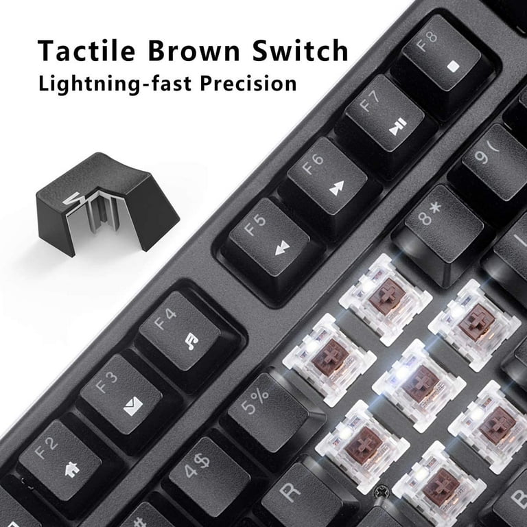 VELOCIFIRE Wireless Mechanical Keyboard, TKL02WS 87 Key, 60 OFF