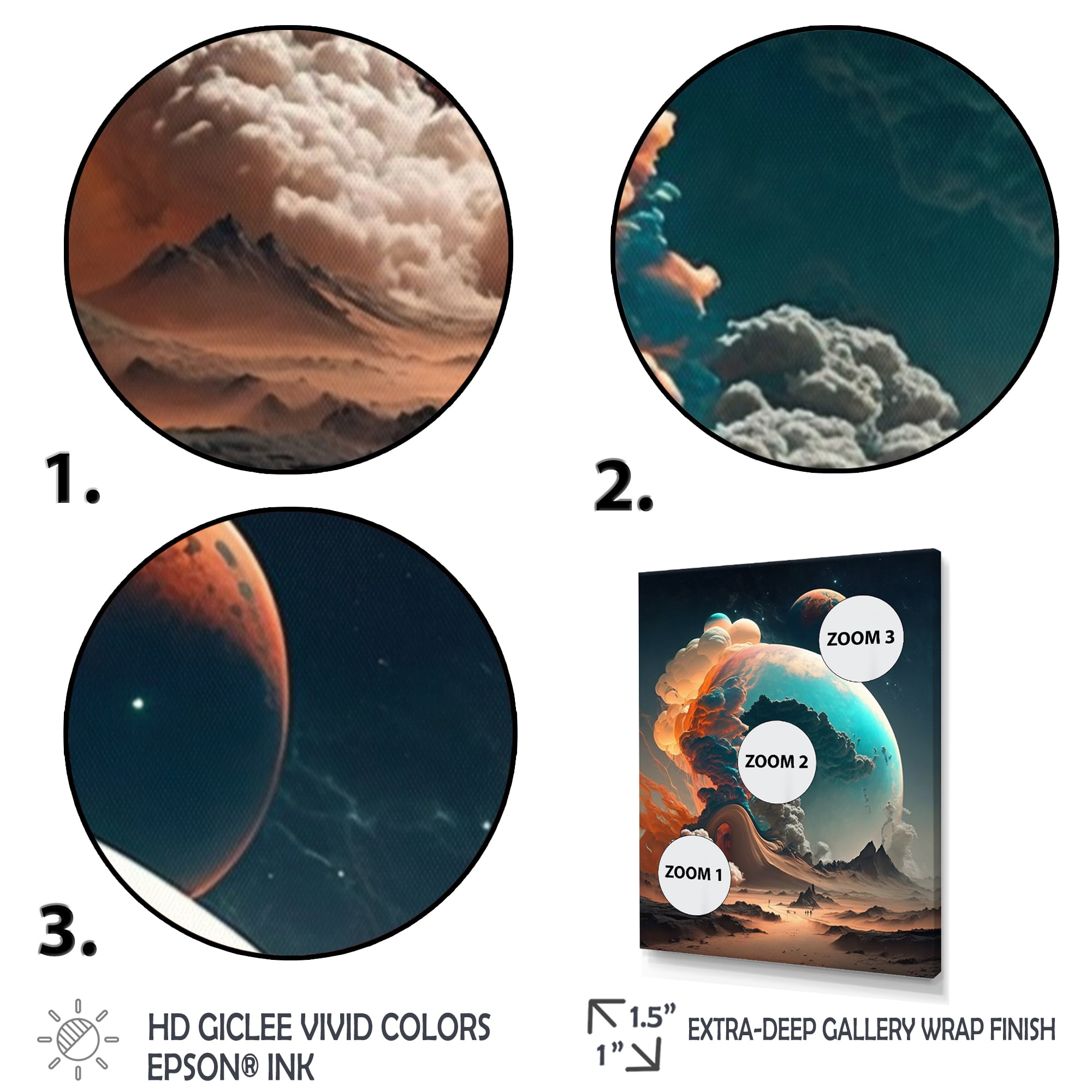 Designart Futuristic Landscape Clouds I Canvas Wall Art