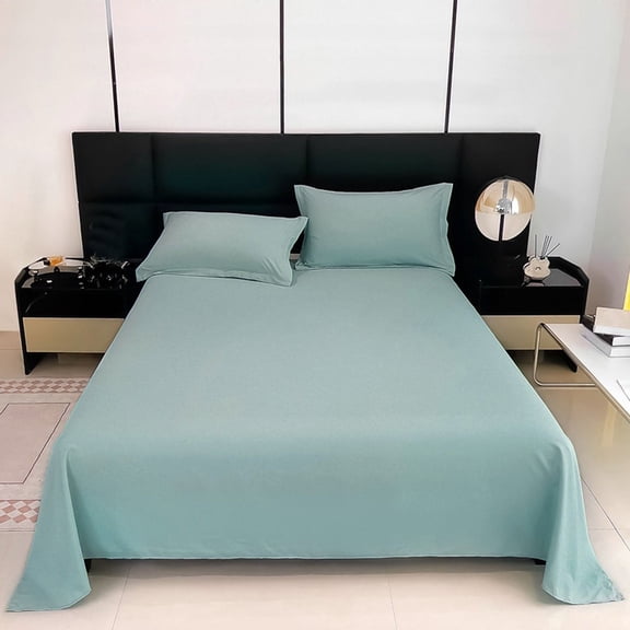 Twin Bed Sheet Set Soft Cotton Bedding Sheets Plain Color Deep Pocket Bed Linen Soft Breathable Dormitory Bedding Set with Pillowcases