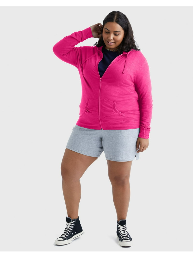 Hanes Just My Size Women's Full-Zip Slub Hoodie (Plus