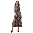 thumbnail image 1 of Moomaya Rayon Printed Halter Neck Dress Womens Front Slit Long Maxi Party Dress, 1 of 1