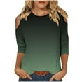 thumbnail image 2 of Chbgutlmr 3/4 Length Sleeve Womens Tops Dressy Casual Cold Shoulder Comfy Loose Fashion Shirts Blouses, 2 of 5