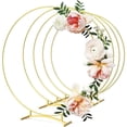 thumbnail image 3 of 5 Piezas de Centro de Mesa de Floral de Base Curva de Metal para Mesa, Anillos de de Oro de Metal con Soportes para Decoraciones de Mesa, 3 of 5