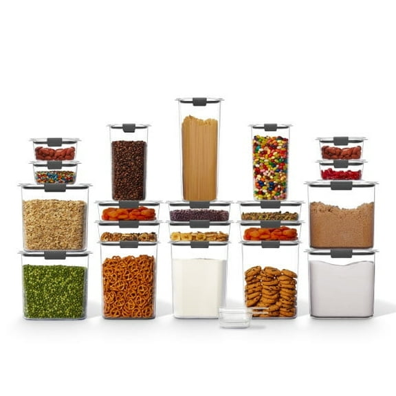 Rubbermaid Brilliance Pantry 20 Piece Set, Clear and Airtight Food and Pantry Storage Containers