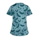 thumbnail image 4 of Fiudx Liquidación de Ahorros de Verano Top de Lactancia con Bolsillo y Cuello En V de Manga Corta con Estampado de Halloween para Mujer, 4 of 5
