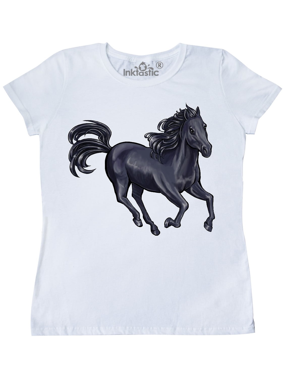 INKtastic Beautiful Galloping Black Horse Women's TShirt Walmart
