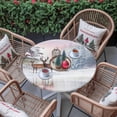 thumbnail image 4 of Round Table Cloth with Elastic Fitted Edged, Winter Elk Pine Tree Waterproof Tablecloth for 36"-44" Tables Forest Animal Snowflake Scenery Wipeable Indoor Table Cover for Kitchen Picnic Camping, 4 of 9