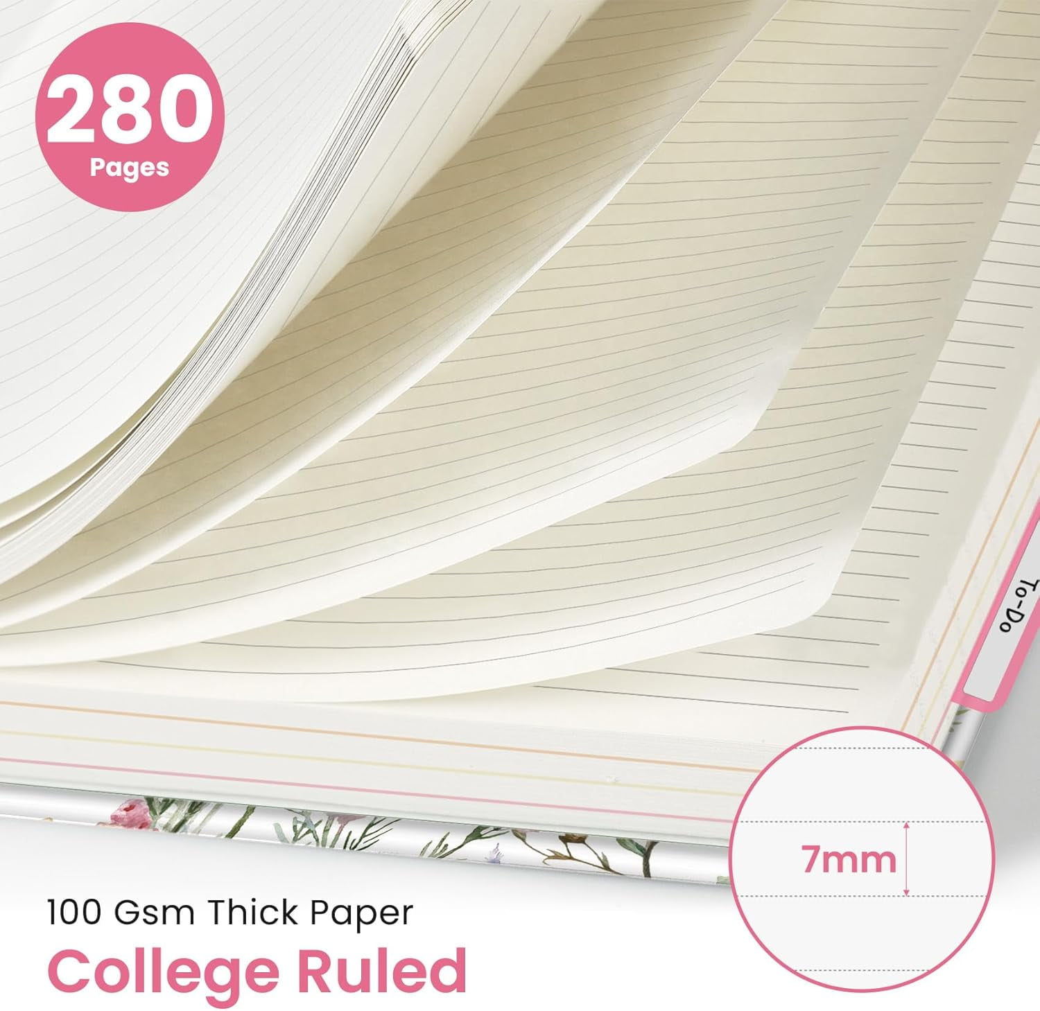Large Spiral Lined Notebook for Work with Removable Dividers & Tabs, 8.5"x11" Hardcover 5‑Subject Journal for Women