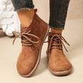 thumbnail image 2 of Willtoo Women's Vintage Lace Up Ankle Boots, Woven Texture Faux Suede Booties with Flat Sole, Casual Short Boots, 2 of 6