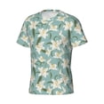 thumbnail image 5 of Vsdgher Lilies Flowers Print Men's Dry Fit Mesh Athletic Shirts Moisture Wicking Tennis T-Shirt Tops, 5 of 9