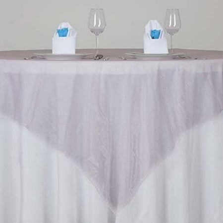 

TABLECLOTHSFACTORY Pink Organza Table Overlay 72X72 (Table Toppers)-Pack Of 5