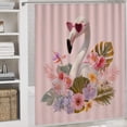 thumbnail image 5 of Shower Curtain 4 Piece Set with Non-Slip Rugs Toilet Lid Cover And Bath Mat Flamingo And Tropical Flowers Waterproof Personality Pattern Bath Curtain Spring Summer Holiday for Bathtub Decor, 5 of 8